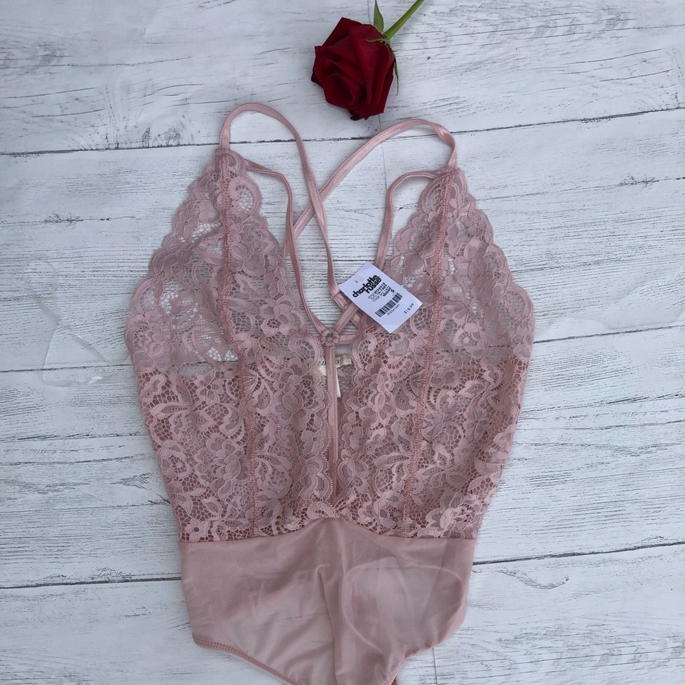 New With Tags Pink Lace Bodysuit